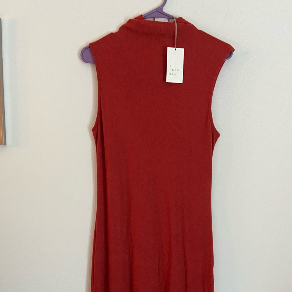 Burnt orange maxi dress.